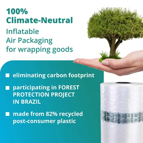 Vista 5 de IDL Packaging EcoWave-8.3 Almohadas de aire para embalaje, 15 pulgadas de ancho y 1300 pies de largo con película neutra de CO2 (1 rollo), bolsas