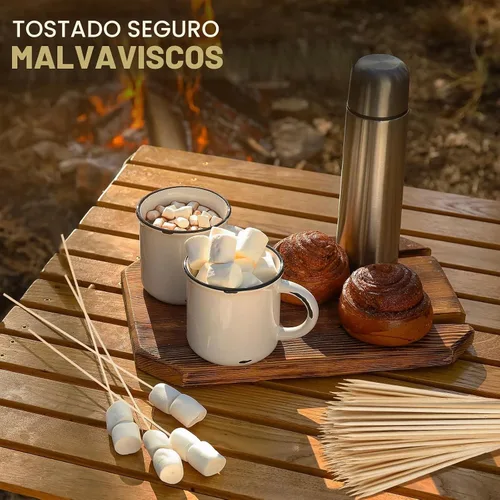Vista 7 de Suclain 300 piezas Smores Sticks 17.5" Largo 0.197 in, Pinchos de Bambú BBQ
