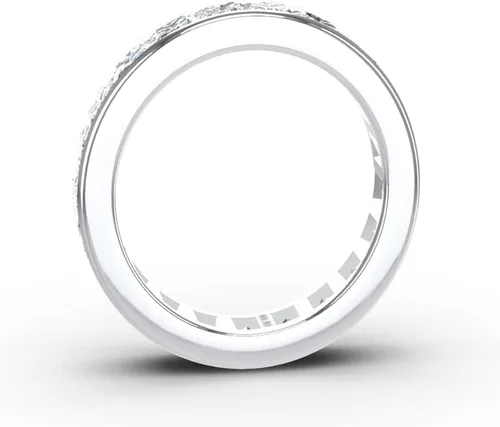Vista 6 de Anillos de moissanita con certificación GRA, plata esterlina con anillo de compromiso chapado en oro blanco de 18 quilates, anillos de boda