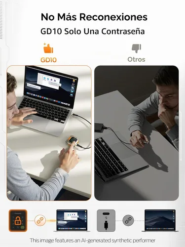 Vista 4 de MOVE SPEED Disco duro externo con pantalla táctil, SSD portátil de hasta 10 Gbps, USB-C 3.2 Gen2, compatible con iPhone, Windows, Mac y más