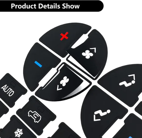 Vista 4 de 2 Paquetes Kit de Reparación de Botones del Tablero de CA Calcomanías Adhesivas - Compatible con Chevy, para Reparar Botones de Control de A/C
