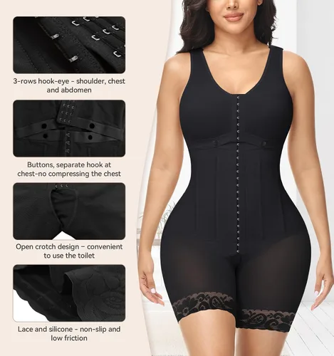 Vista 3 de M MYODRESS Fajas Colombianas Moldeadoras Shapewear Tummy Control Post Surgery Compression Garment Postpartum Full Body Shaper