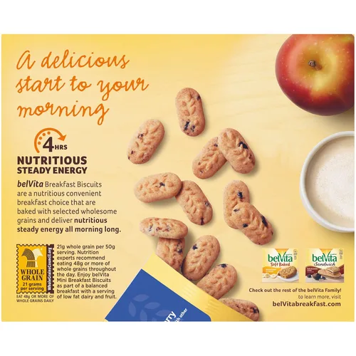 Vista 17 de belVita Bocadillos de galletas de desayuno, sabor a arándano, 5 paquetes