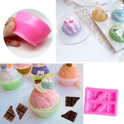 Vista 5 de 3 moldes de silicona para helado 3D, para cera derretida, jabón, pasteles, moldes en forma de bola de TuNan + 1 molde de chocolate para decoración