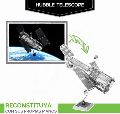 Vista 2 de Metal Earth Fascinations Hubble Telescope 3D Kit de modelo de metal