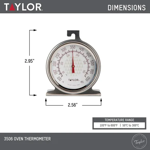 Vista 4 de Taylor Termómetro para horno de cocina con esfera grande de 2,5 pulgadas, analógico