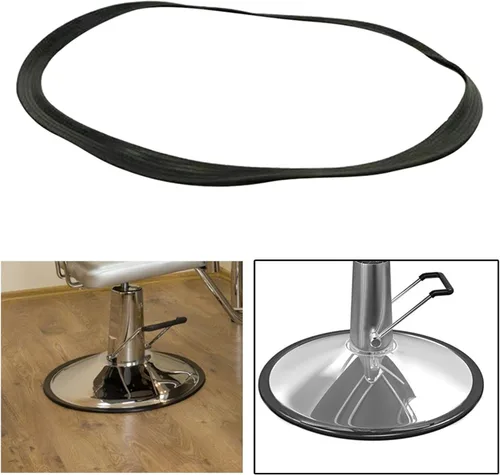 Vista 8 de harayaa Silla de salón Base hidráulica Junta de anillo protector de piso, plástico negro de 22.8 pulgadas
