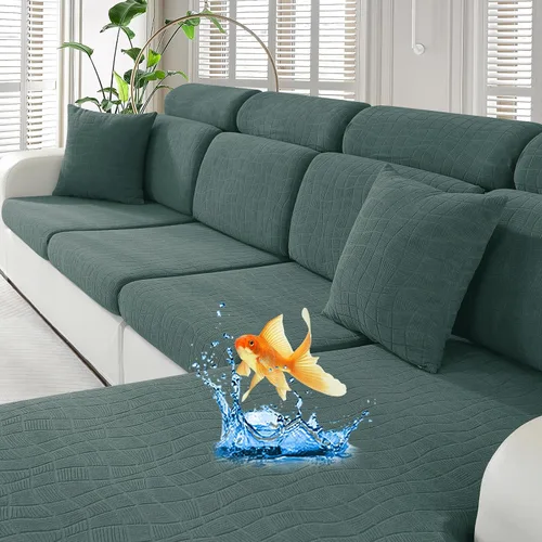 Vista 29 de MAXIJIN Fundas impermeables para cojín de sofá Fundas elásticas para asiento de sofá Fundas lavables, Fundas seccionales para cojines de exterior