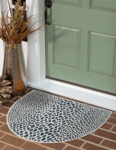 Vista 59 de Unique Loom Outdoor Collection Alfombra de área - Ciudad del Cabo (2' 2' x 3' 1' Rectángulo, Azul/Oliva)