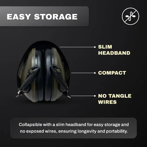 Vista 4 de BenchMaster Rifleman ACH - Orejeras para disparar, 21 dB, conciencia situacional, orejeras de protección auditiva, conector de música de 0.138 in