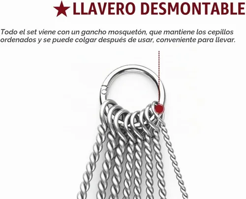 Vista 6 de Juego de cepillos de limpieza de tuberías con cerdas de acero inoxidable, cepillo para botellas de acero inoxidable, paquete variado de 9 piezas