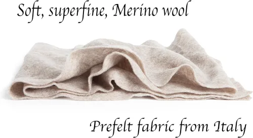 Vista 2 de Lana merina pura, tela de pre-fieltro extra fina para manualidades, fieltro con aguja, fieltro húmedo, 19 micras, color marrón natural, 12 x 59