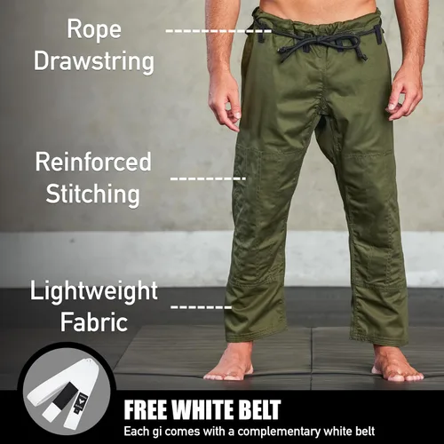 Vista 3 de Elite Sports - Kimono para hombres, gi, aprobado por la IBJJF, tela pre-encogida con cinturón para Jiu Jitsu brasileño (ver guía de tallas)