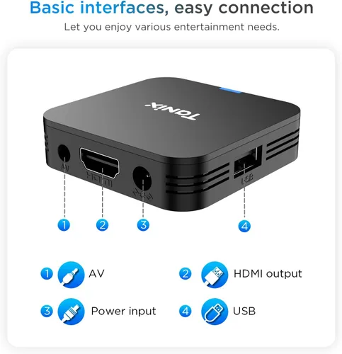 Vista 8 de Android TV Box 10.0, Android Box 2GB RAM 16GB ROM, H313 Quad-Core Android Box, soporte 2.4G WiFi, 4K Smart Mini TV Box Tamaño compacto