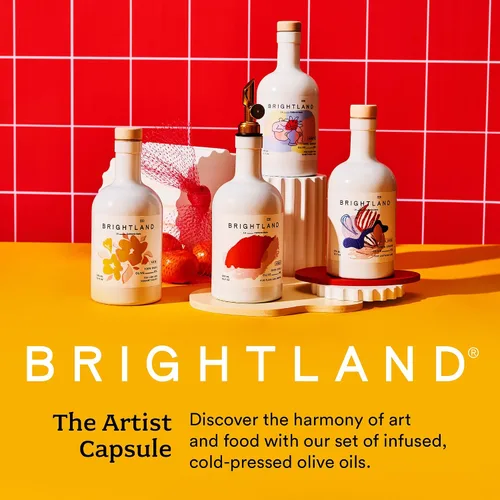 Vista 2 de Aceites de Oliva Infusionados Brightland, The Artist Capsule - Prensado en Frío Hecho con Aceitunas Frantoio y Arbosana de Cosecha Temprana - Alto