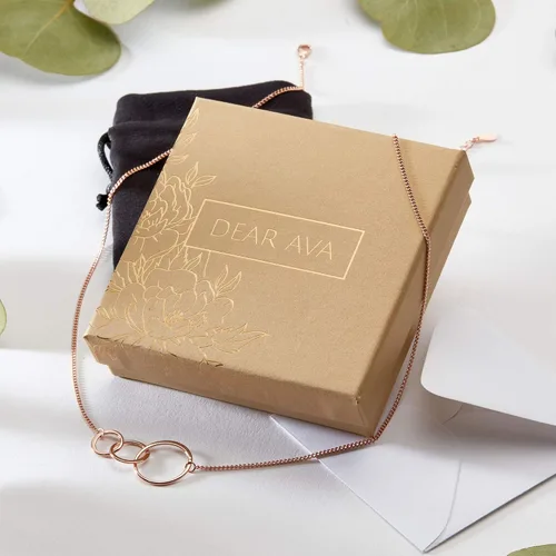 Vista 4 de Dear Ava Collar de regalo para mujeres y niñas, colgante de joyería moderna ajustable, idea de regalo de amor para ella con tarjeta sincera, regalos