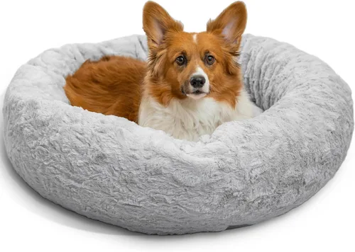 Vista 68 de Best Friends by Sheri - The Original Calming Donut - Cama calmante en forma de dona para perros y gatos - Pelo largo, azul bebé, M, 30 x 30 pulgadas