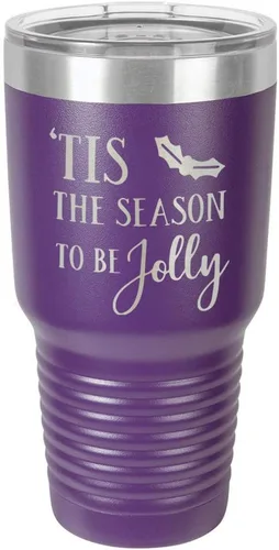 Vista 17 de TIS THE SEASON TO BE JOLLY Engraved - Vaso de acero con revestimiento de polvo grabado con láser, taza de viaje, libre de BPA, con camello polar