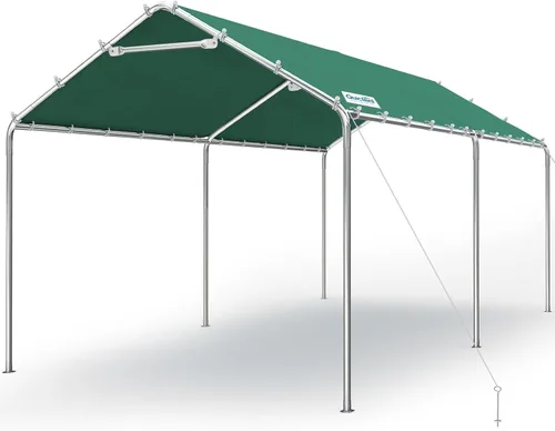 Vista 18 de Quictent Toldo de Cochera Resistente de 10x20 pies Carpa Galvanizada para Automóvil Refugio de Garaje al Aire Libre para Botes con Estructura