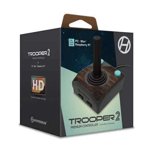 Vista 5 de Hyperkin Trooper II Premium Atari 2600 Style Wired USB Joystick Game Controller For PCMacRaspberry PiRetro PieLinux