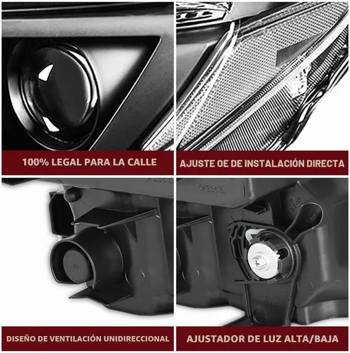 Vista 4 de JSBOYAT Halogen Headlight Assembly Fit for 2016-2018 Toyota RAV4