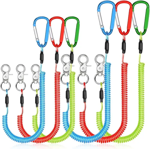 Vista 8 de Woanger Paquete de 6 Cordones de Pesca de Alambre de Acero Enrollado Cordones para Herramientas Cordones para Herramientas de Mano Kayak Correa