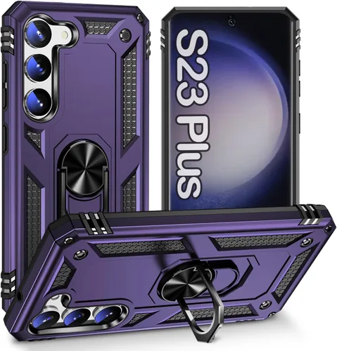 Vista 28 de Funda protectora diseñada para Galaxy S23 con soporte, a prueba de caídas militares, a prueba de golpes, a prueba de polvo, para Samsung S23, rosa