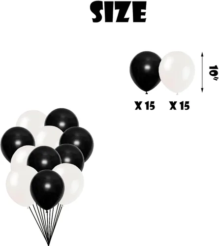 Vista 4 de Decoraciones de fiesta de panda: globos de panda blanco y negro y animales de safari en la selva, suministros de fiesta temática para baby shower