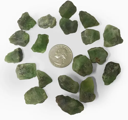 Vista 3 de Cristal de piedra preciosa auténtica de peridoto áspero crudo 1 piedra