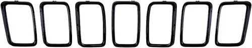Vista 10 de 7 piezas de cubierta de rejilla frontal negra brillante compatible con modelos Jeep Grand Cherokee 2014-2016