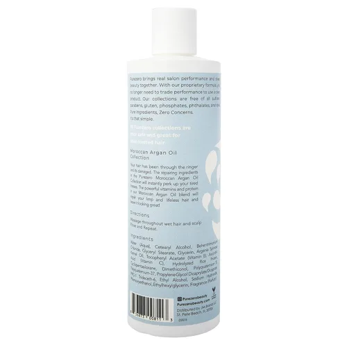 Vista 2 de Set de champú y acondicionador de aceite de argán marroquí Purezero - Repara el cabello dañado - Combate la caspa y el encrespamiento - Cero