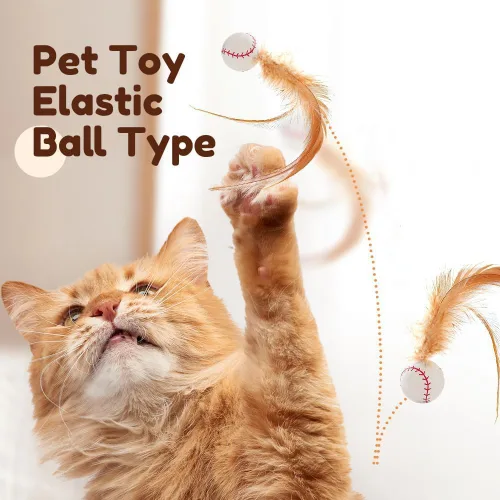 Vista 2 de Nuevo juego de juguetes interactivos de bolas de plumas para gatos 2025