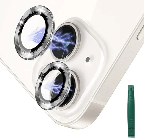 Vista 11 de Protector de lente de cámara de metal de aleación de alta calidad, protector de pantalla de vidrio templado compatible con iPhone 14 / Plus, ultra