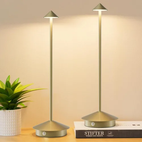 Vista 12 de Paquete de 2 lámparas de mesa LED recargables de 6000 mAh, inalámbricas, 3000 K-6000 K, lámparas táctiles de atenuación continua con función
