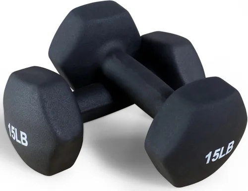 Vista 6 de Fitvids Neoprene Dumbbell Hand Weights, Anti-Slip, Anti-roll, Hex Shape Colorful, Pair or Set with Stand