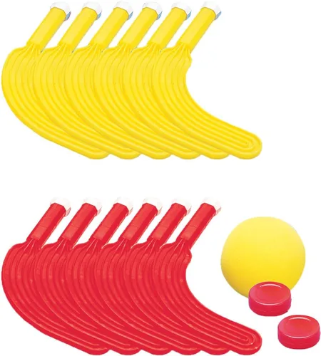 Vista 2 de Champion Sports SHS1 - Juego de hockey para scooter, 12 palos, 2 discos, 2 pelotas, a partir de 5 años