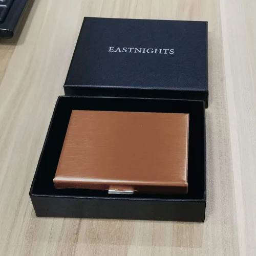 Vista 7 de EASTNIGHTS Soporte para tarjetas de crédito RFID, protector de metal para tarjetas de crédito para hombres y mujeres, paquete de caja de regalo