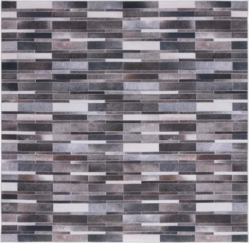 Vista 9 de SAFAVIEH Alfombra lavable de piel sintética, alfombra de pasillo de 2 pies 6 pulgadas x 8 pies, marfil y gris, antideslizante, patrón estampado