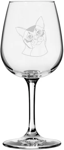 Vista 155 de Copa de vino de 12.75 onzas con temática de gato abisinio grabada para todo uso