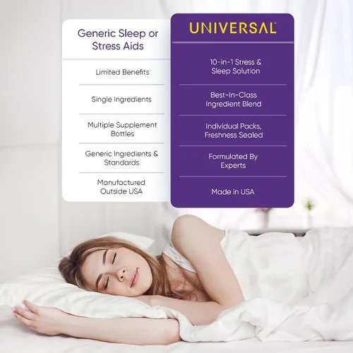 Vista 6 de Suplemento para aliviar el estrés y el sueño, ayuda natural para dormir 10 en 1 para adultos, multivitamínico diario con magnesio, melatonina