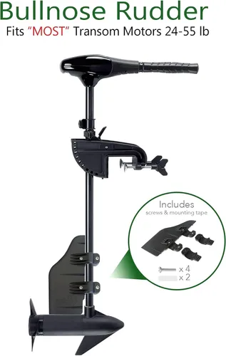 Vista 3 de Bullnose timón Kit de sobre timón para abrazadera para 24 – 55 Thrust Trolling Motors: accesorio para lanchas de pedales, pontones, kayaks, o canoas