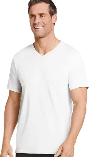 Vista 3 de Jockey Camiseta interior clásica con cuello en V para hombre, paquete de 3