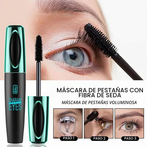 Vista 5 de Paquete de 4 pestañas de fibras de seda 4D, máscara de pestañas engrosadas impermeables a prueba de manchas, exquisitamente completa, pestañas más