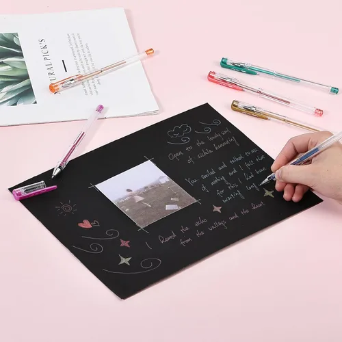 Vista 9 de Mr. Pen - Bolígrafos de gel metálicos, 25 colores metálicos únicos, bolígrafos de gel para libros de colorear para adultos Bolígrafos de gel