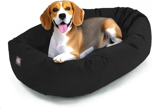 Vista 11 de Majestic Pet Cama para Perros de 52 Pulgadas de Ante Calmante Lavable 52x35x11 (Pulgadas) – Acogedora Cama Redonda para Perros con Forma de Dona