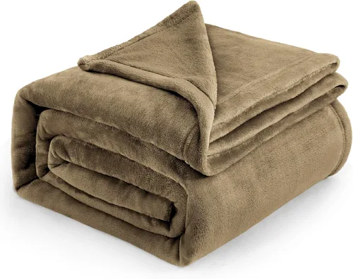 Vista 56 de Bedsure - Manta de forro polar tipo peluche para sofá color crema - Mantas y cobijas suaves, mullidas, acogedoras y ligeras para sofá, 50 x 60 01