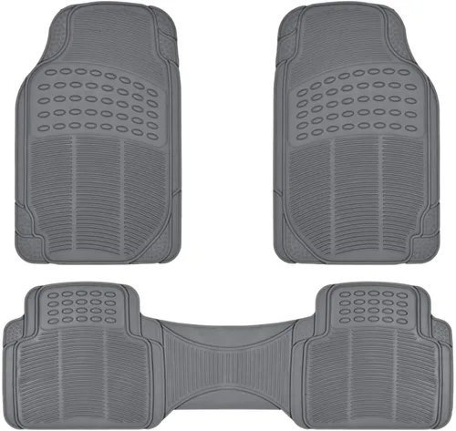Vista 11 de BDK ProLiner - Alfombrillas de goma resistentes para automóvil, protección para todo tipo de clima, juego de 3 piezas (beige claro)