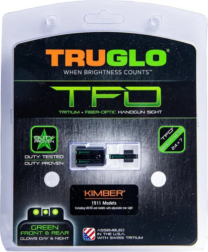 Vista 4 de Truglo TFO Tritio y mira de fibra óptica duradera resistente a los enganches, visión nocturna brillante, compatible con modelos Kimber 1911 con mira