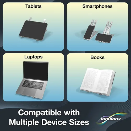 Vista 8 de BoxWave Soporte y soporte compatible con Chuwi LarkBook X - Soporte compacto QuickSwitch para portátil, soporte de visión multiángulo, plateado