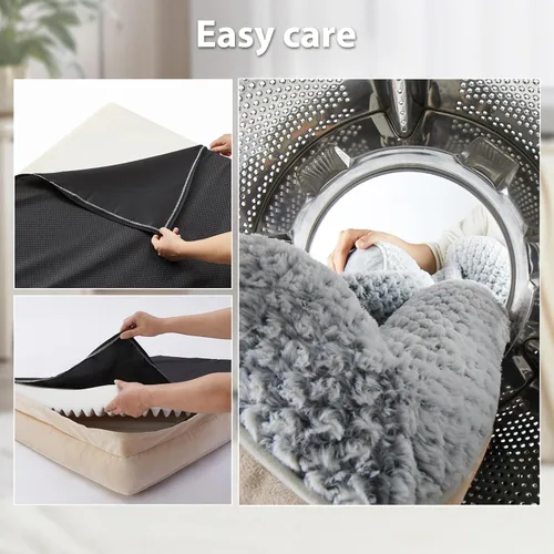 Vista 4 de LEXTRO Cama ortopédica para perros extra grandes, cama de espuma para perros extra grandes, equipada con funda de almohada extraíble impermeable
